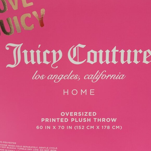 Love Juicy Couture Holiday Snow Globe Oversized Plush Throw Blanket 60x70" - Picture 4 of 7